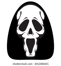 Black and white human skull icon. Symbol or emblem for logo or tattoo. vector illustration