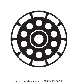 Black and white human skull icon. Symbol or emblem for logo or tattoo. vector illustration