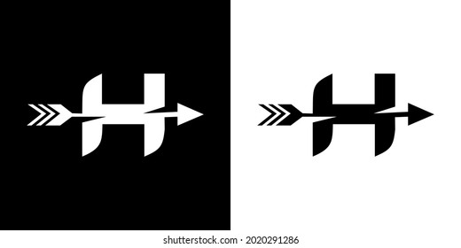 Diseño del logotipo del vector de caza en blanco y negro