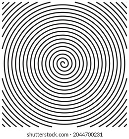 Espiral de hipnosis en blanco y negro. Pasos 10