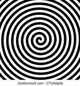 Black and white hypnosis spiral. Vector.