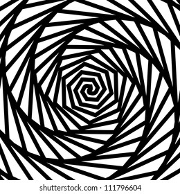 Black and white hypnotic background.