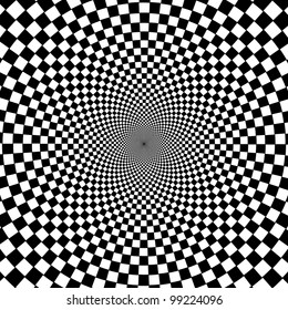 Black And White Hypnotic Background.