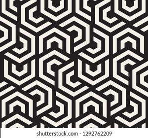 Black and white hypnotic background. Abstract Seamless Pattern. Vector illustration. EPS10