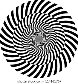 Black and white hypnotic background. vector illustration