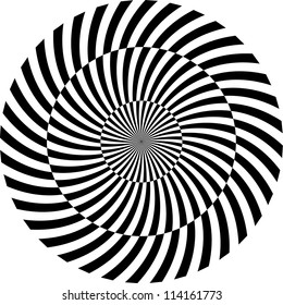 Black and white hypnotic background. vector illustration