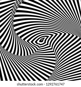 Black and white hypnotic background. Vector illustration. EPS10