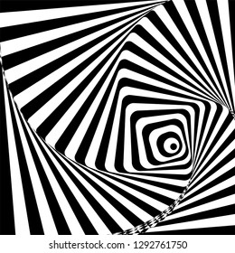 Black and white hypnotic background. Vector illustration. EPS10