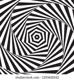 Black and white hypnotic background. Vector illustration. EPS10