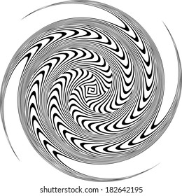 Black and White Hypnotic Background. Vector Illustration.