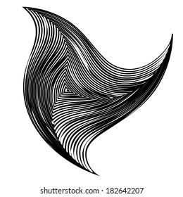 Black and White Hypnotic Background. Vector Illustration.