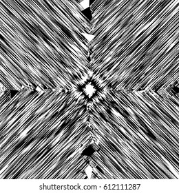 Black and White Hypnotic Background. Vector Illustration. EPS10