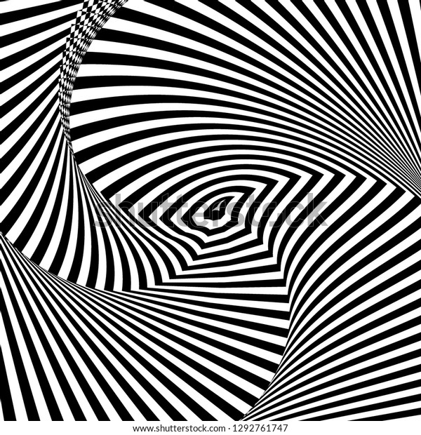 Black White Hypnotic Background Vector Illustration Stock Vector