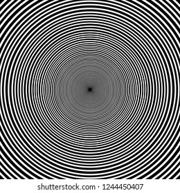 Black and white hypnotic illusion background, vector, illustration, eps file