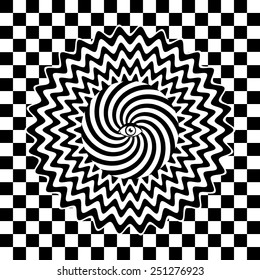 Black and white hypnotic retro poster