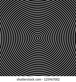 Black and white hypnotic vector background