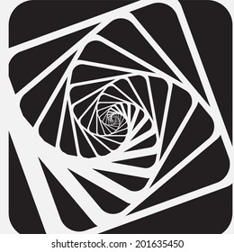 Black and white hypnotic vector background