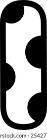 Icono de "I" en blanco y negro con un diseño de patrón de vaca, perfecto para la marca o logotipos. Su patrón único ofrece un aspecto elegante y moderno con un toque creativo.