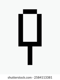 black and white ice cream pixel art icon vector illustration.
