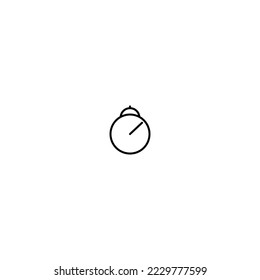 Icono blanco y negro, reloj despertador