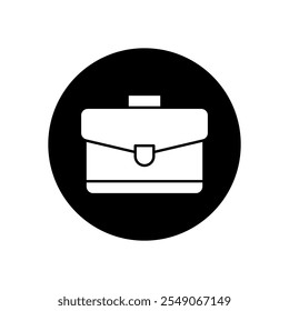 A black and white icon of a bag