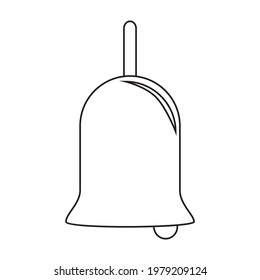 Icono blanco y negro para la primera campana escolar. Ilustración vectorial. EPS10