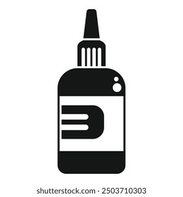 Black and white icon of bottle containing e liquid for vaping