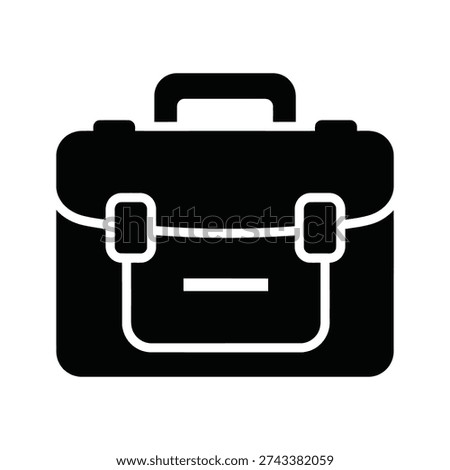 A black and white icon of a briefcase