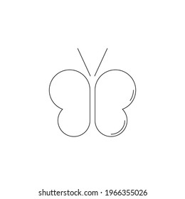 Black and white icon with butterfly