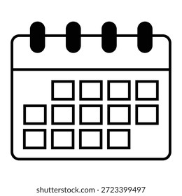 Icono blanco y negro de un calendario
