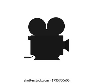 Black and white icon, camera, retro format vector illustration