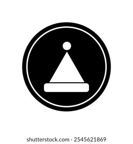A black and white icon of a Christmas