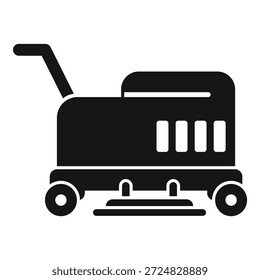 Black and white icon of a cleaning machine used by professional cleaning services for efficient cleaning