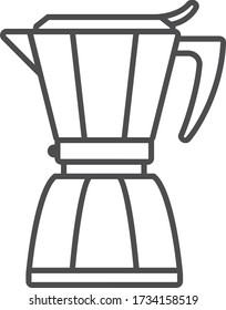 Icono negro y blanco de la cafetera para cafés y restaurantes