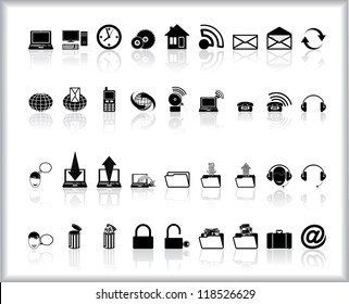 black, white, icon, computer, notebook,folder, my home