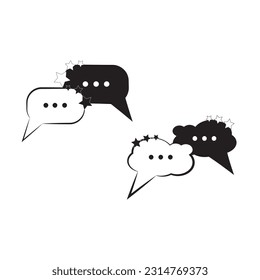 Black or white icon consisting of Chat and Spech Bubble or sound icons