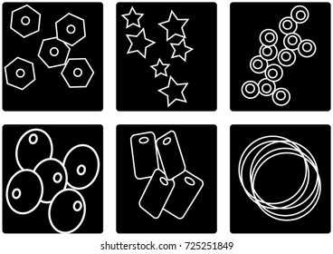 Black and white icon of container for beads for wire wrapping/beading jewerly/bijouterie.