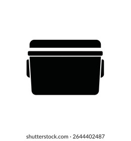 Black and white icon of a cooler box.