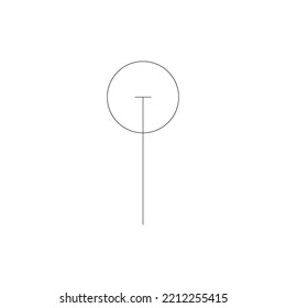 Black and white icon, dandelion