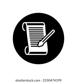 Un icono en blanco y negro de un documento