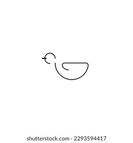 Icono blanco y negro, pato