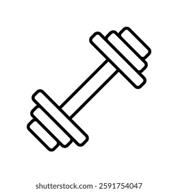 Black And White Icon of a Dumbbell for Fitness and Gym Concepts
