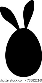 black and white icon, egg logo, rabbit vector, easter icon, sign