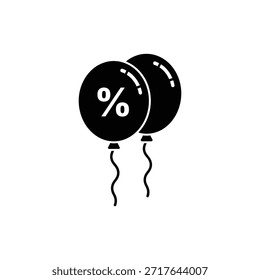 Icono blanco y negro con dos globos redondos siluetas