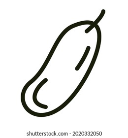 black and white icon in the form of a cucumber. healthy food. the icon is suitable for the design of websites, presentations, and history