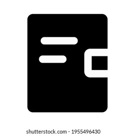 black and white icon in the form of a daily planner. the icon is suitable for the design of stories and websites