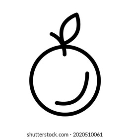 a black and white icon in the form of an orange. healthy food. ordinary fruits and tropical icons are suitable for the design of websites, presentations and stories