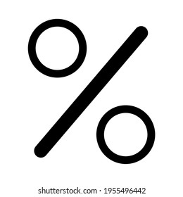 black and white icon in the form of a percentage sign. the icon is suitable for the design of stories and websites