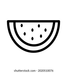 black and white icon in the form of a watermelon. healthy food. ordinary fruits and tropical icons are suitable for the design of websites, presentations and stories