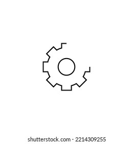 Black and white icon, gear